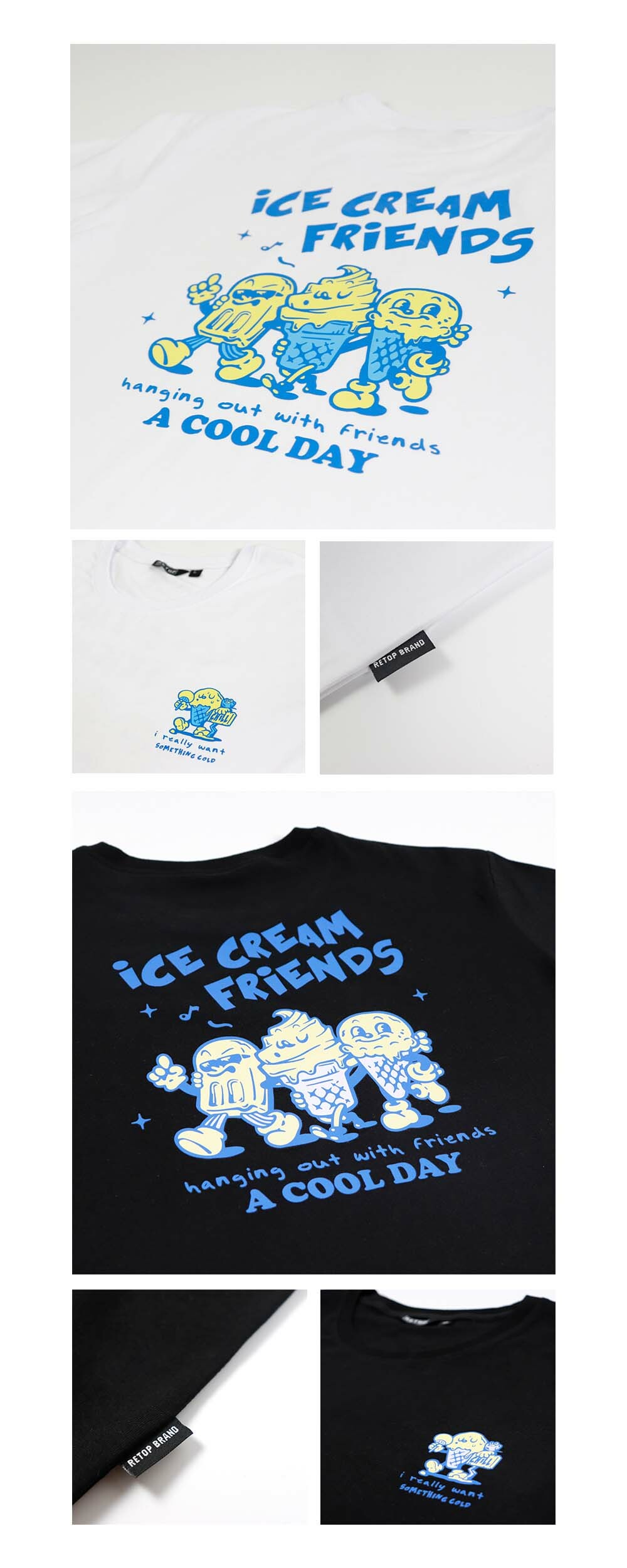 RETOP 萊卡系列 沁涼酷夏涼感萊卡圓領T 黑