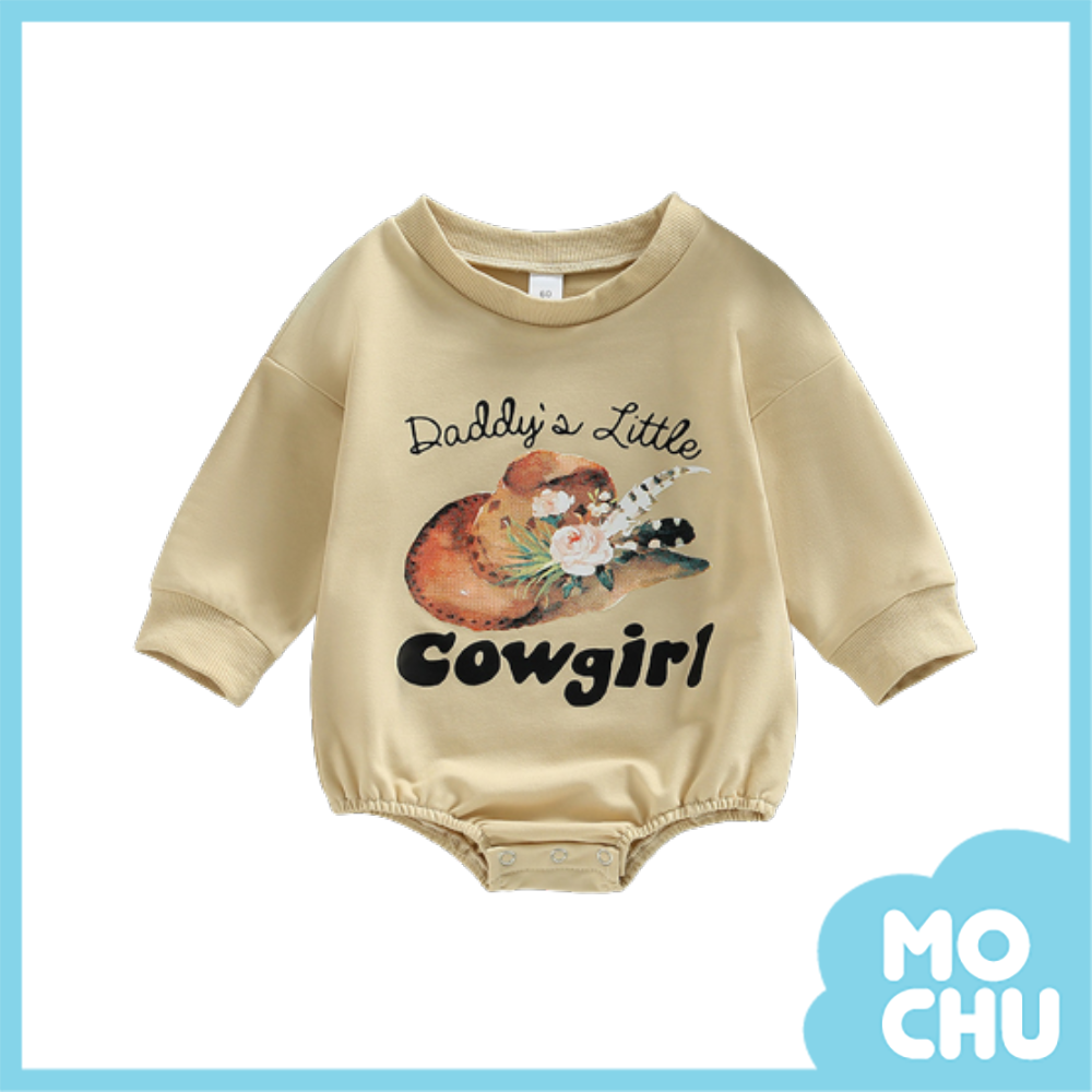 花朵牛仔帽長袖包屁衣