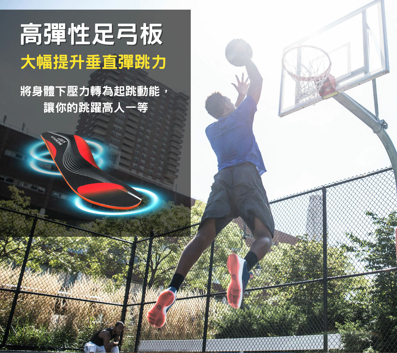高彈性足弓板,讓你的跳躍高人一等