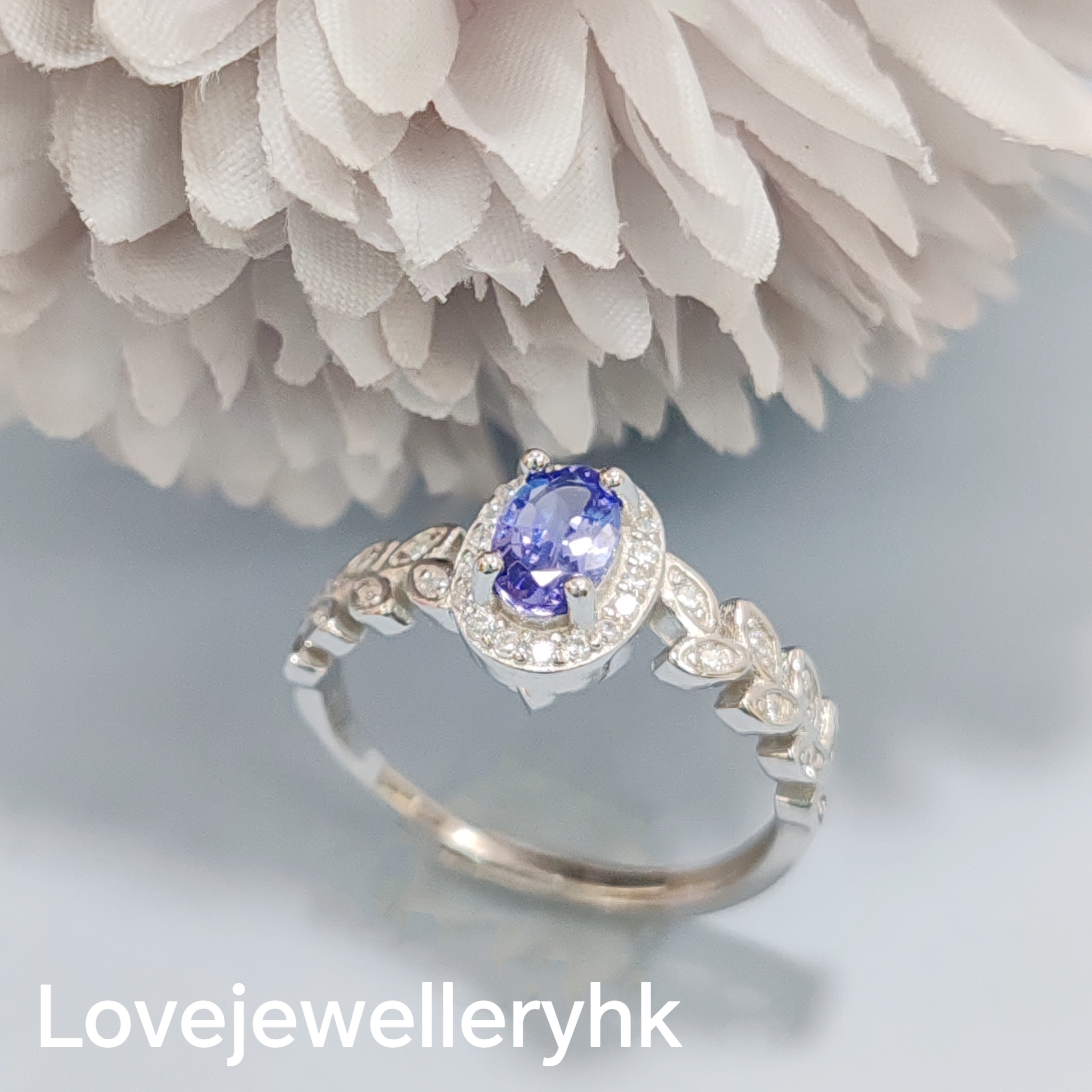 天然坦桑石葉子戒指    GR011