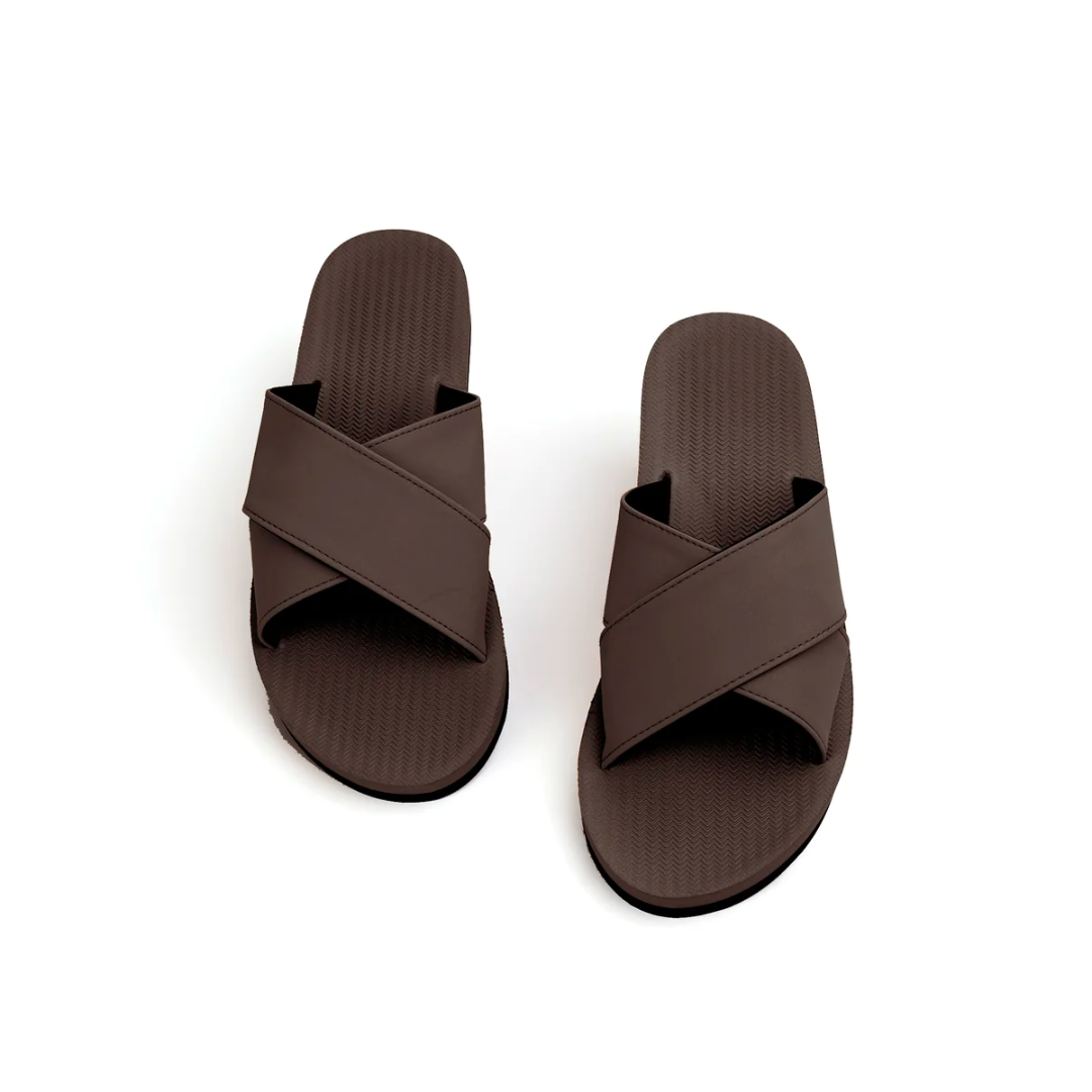 ※INDOSOLE CROSS女款交叉拖鞋/大地棕SOIL