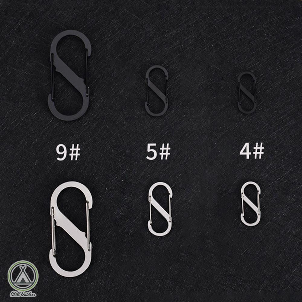 不鏽鋼S型扣 登山扣－(銀/黑)