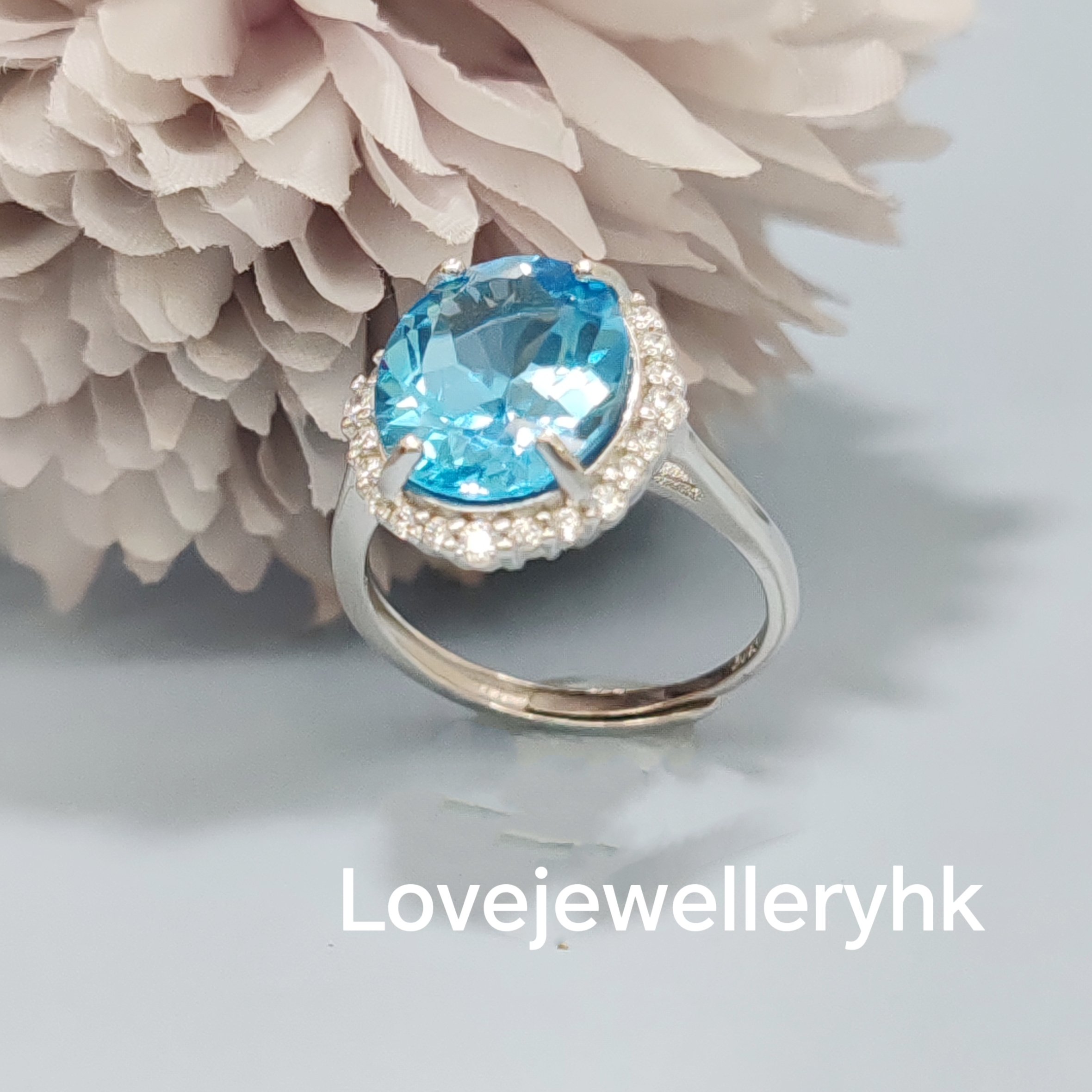 天然蛋形托帕石戒指    GR013