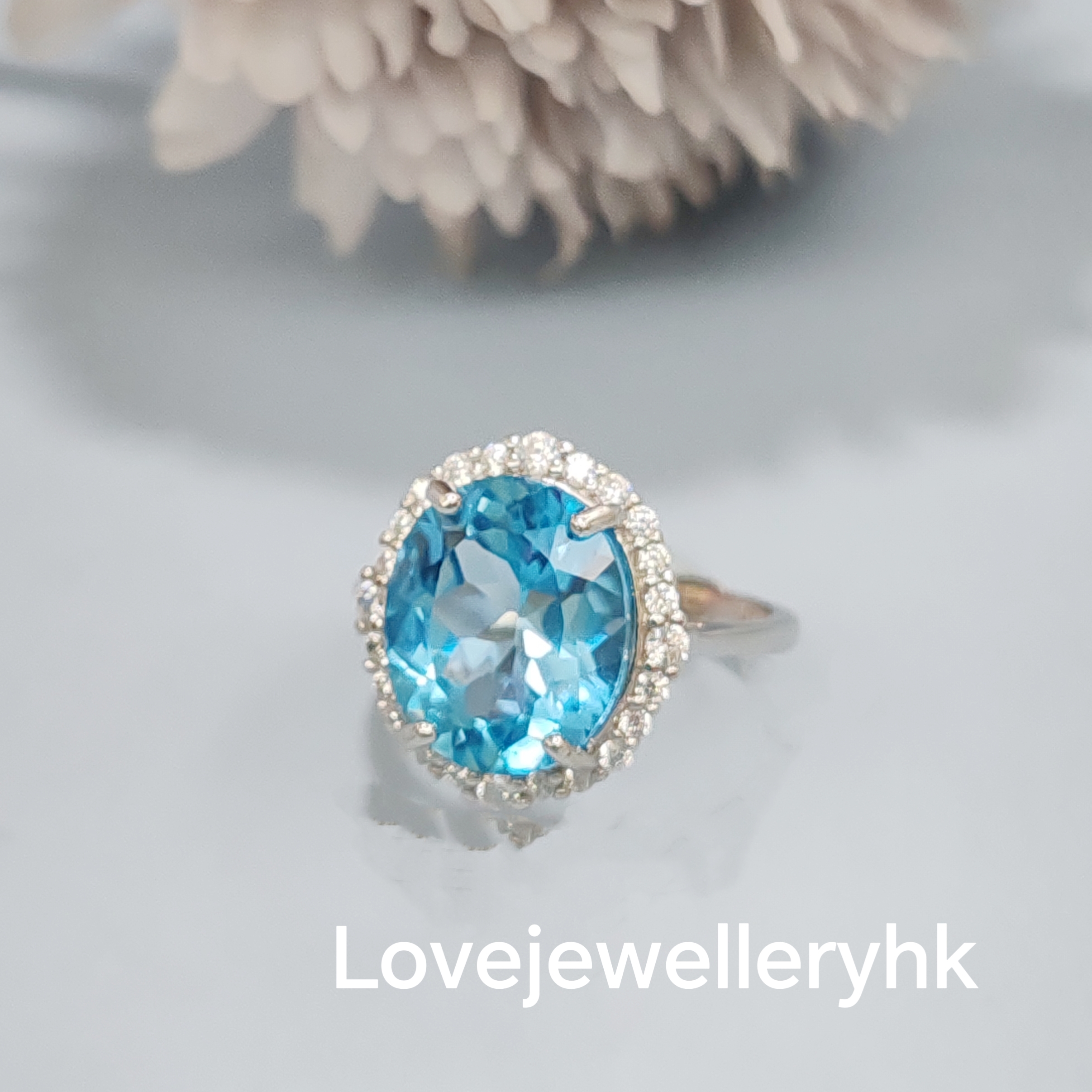 天然蛋形托帕石戒指    GR013