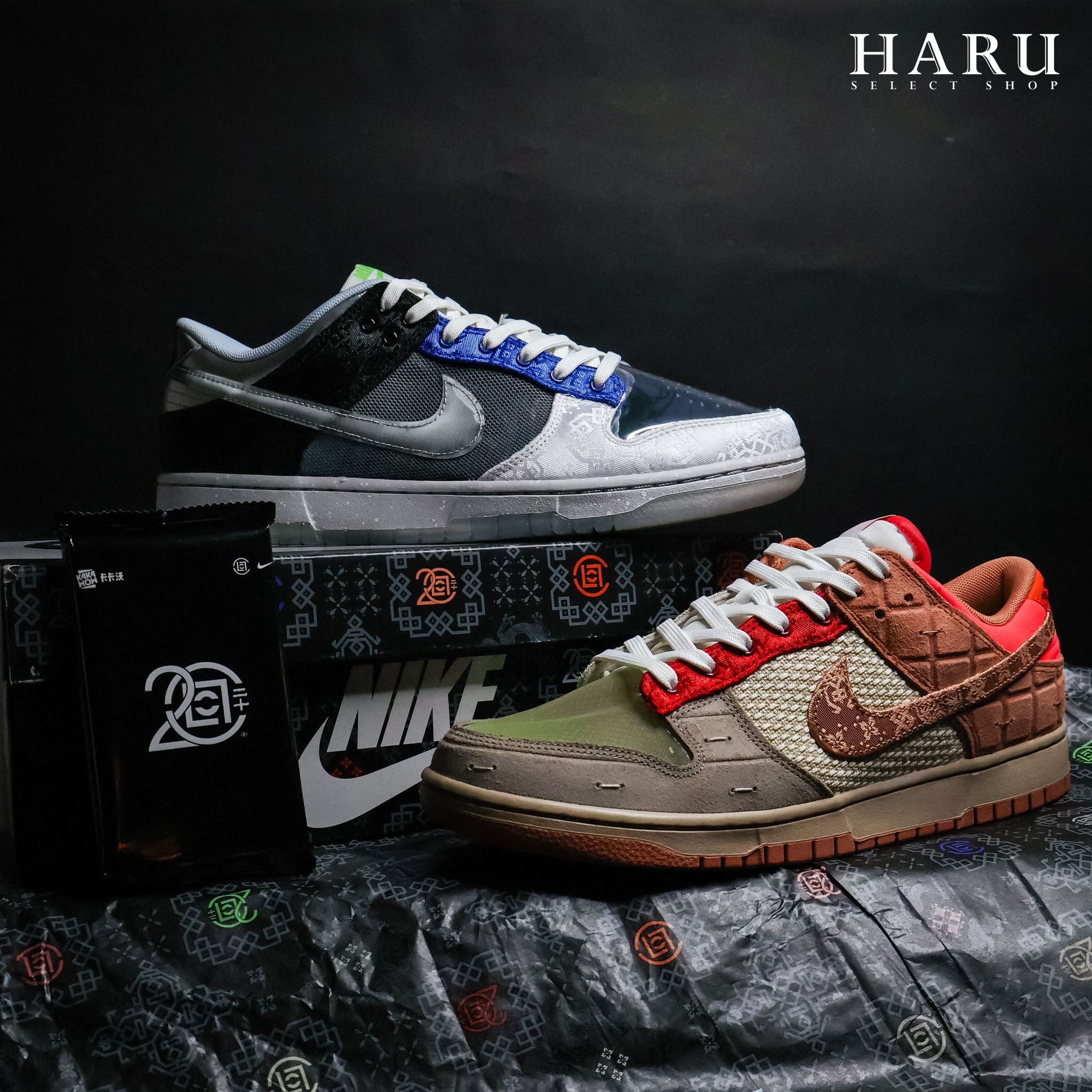 陸續到貨 CLOT x Nike Dunk Low “What The” 鴛鴦 死亡之吻 絲綢 兵馬俑 男生復古休閒鞋 FN0316-999 (含球鞋卡版本)