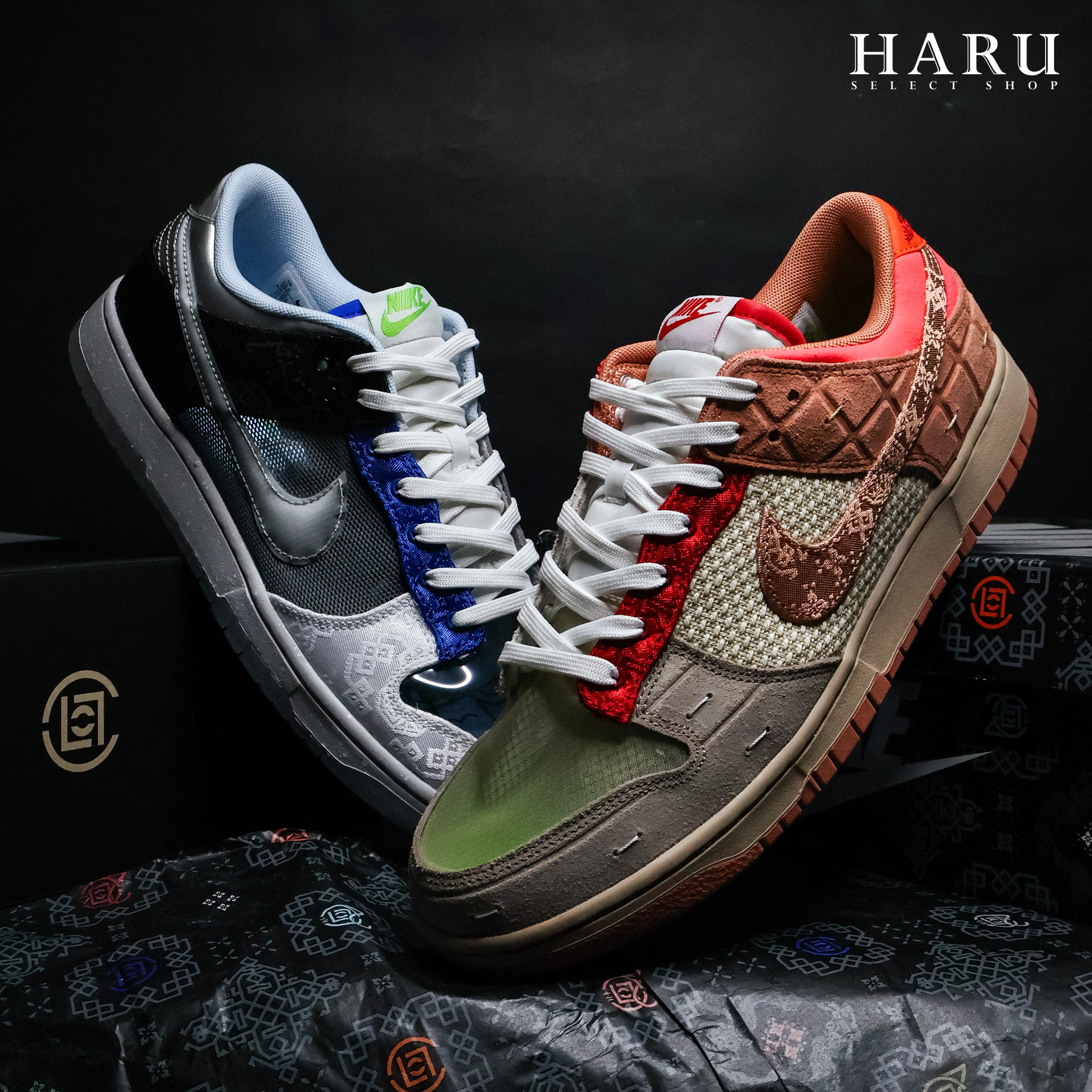 陸續到貨 CLOT x Nike Dunk Low “What The” 鴛鴦 死亡之吻 絲綢 兵馬俑 男生復古休閒鞋 FN0316-999 (含球鞋卡版本)