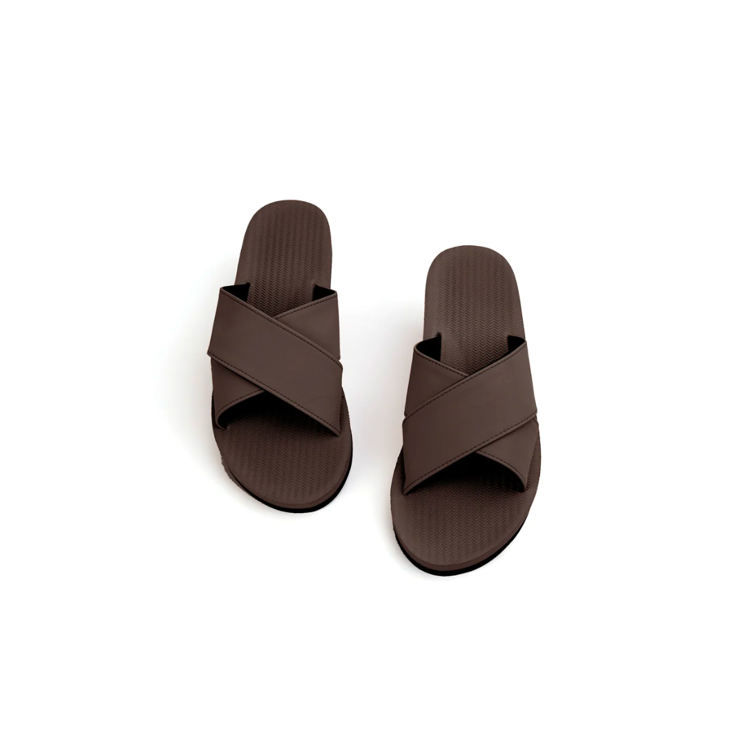 ※INDOSOLE CROSS男款交叉拖鞋/大地棕SOIL