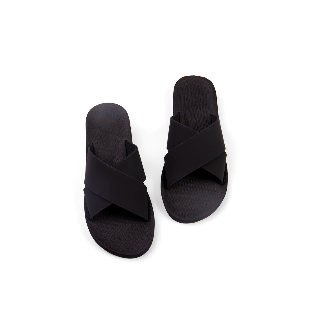 ※INDOSOLE CROSS男款交叉拖鞋/墨碳黑BLACK🔥