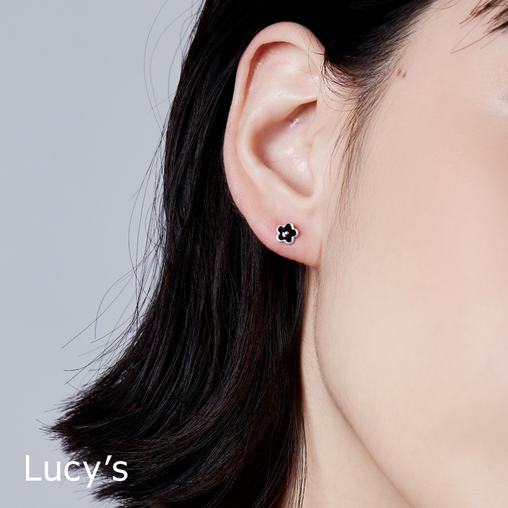 925純銀〔輕銀系列〕花繪 耳環 (五色) (110424/110425/110426/110427/125399)