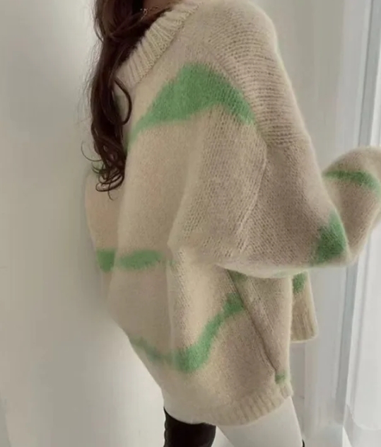 ᴷᴼᴿᴱᴬ 🇰🇷 <現貨>寬鬆V領拼色針織