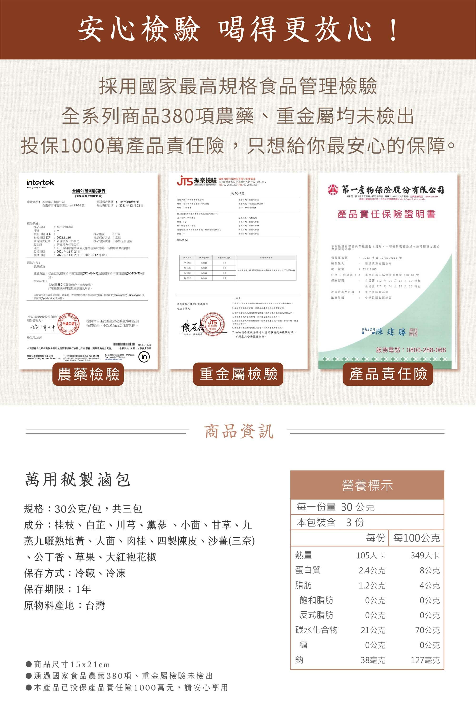新譯漢方萬用秘製滷包檢驗