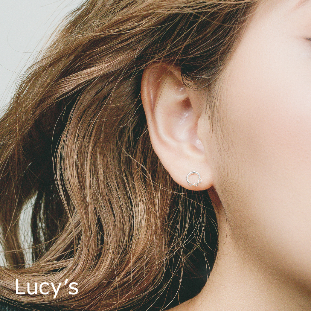 925純銀〔輕銀系列〕環鍊 耳環 (110435)
