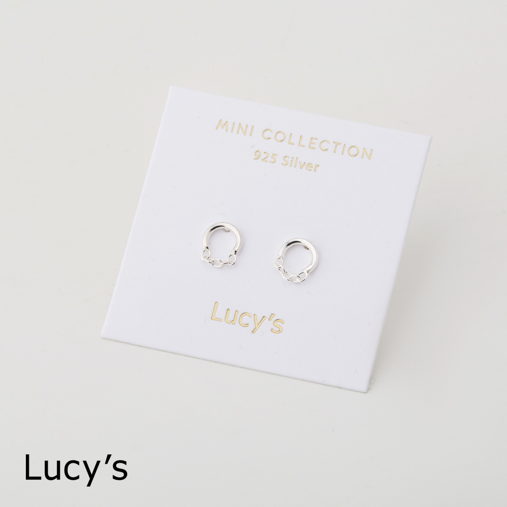 925純銀〔輕銀系列〕環鍊 耳環 (110435)