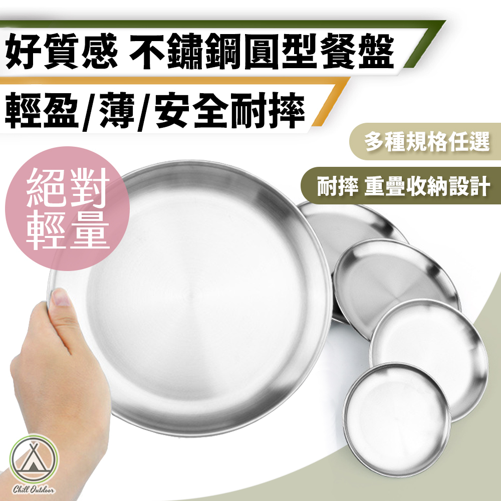 不鏽鋼圓形餐盤－多尺寸