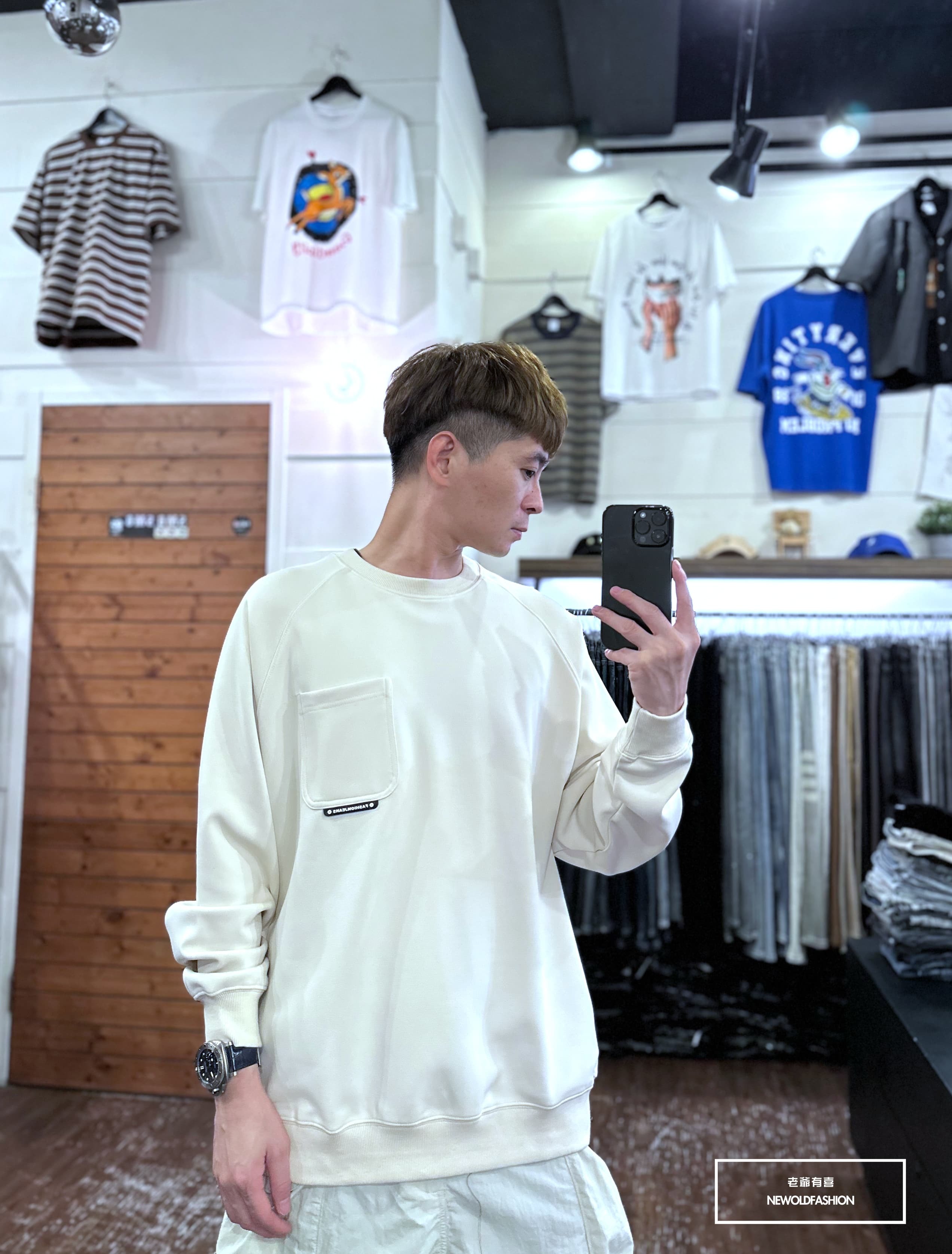 『新品上市』重磅黑標口袋大學T-米(NOF2309B5535)