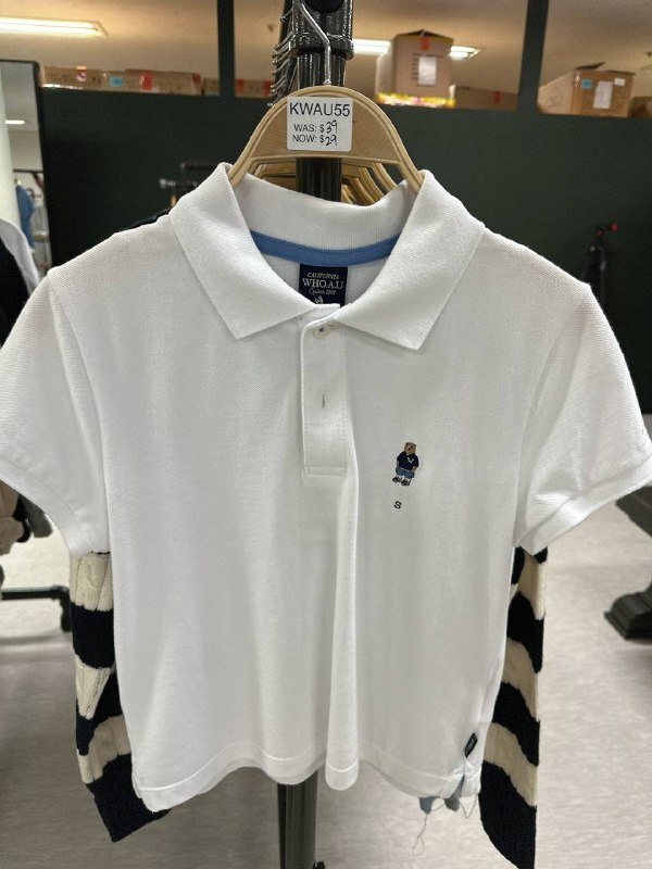 [K] WHO.A.U STEVE CROPPED SHORT SLEEVE COLLAR T-SHIRT,IVORY, WHHAD2415F-00-IVORY (KWAU55)