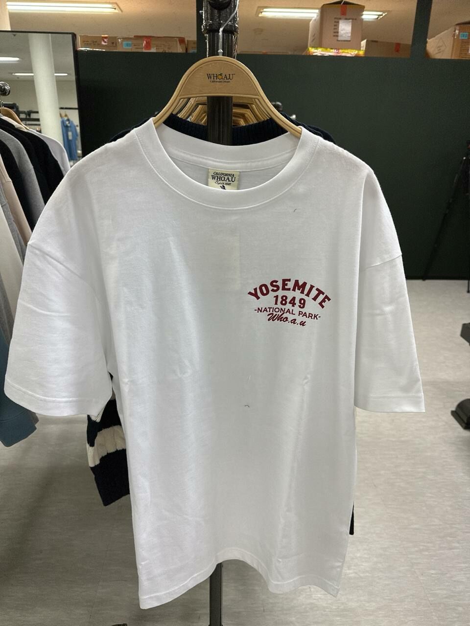 [K] WHO.A.U YOSEMITE 1849 NATIONAL PARK LOGO PATCH T-SHIRT,IVORY, WHRPD4992U-01-IVORY (KWAU60)