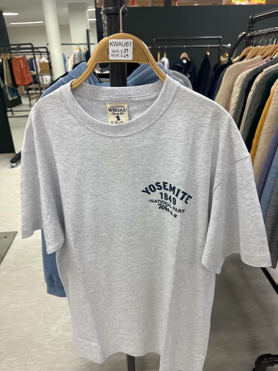 [K] WHO.A.U YOSEMITE 1849 NATIONAL PARK LOGO PATCH T-SHIRT,LIGHT MELANGE GRAY, WHRPD4992U-01-LIGHT MELANGE GRAY (KWAU61)