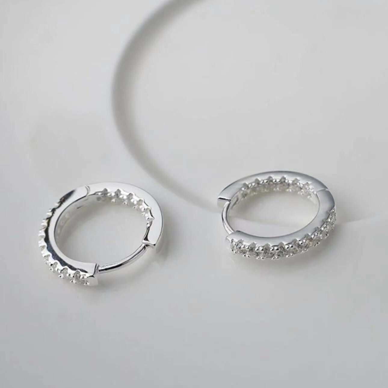 驚艷．前後排鑽純銀易扣