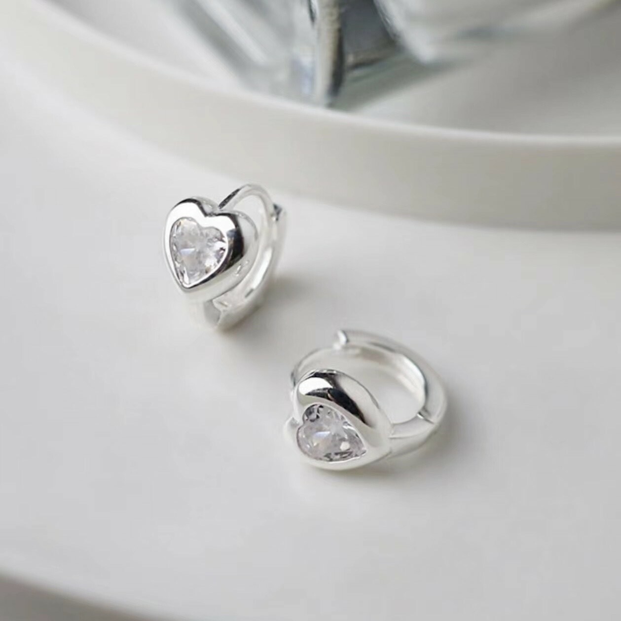 藏心．愛心包鑽純銀易扣
