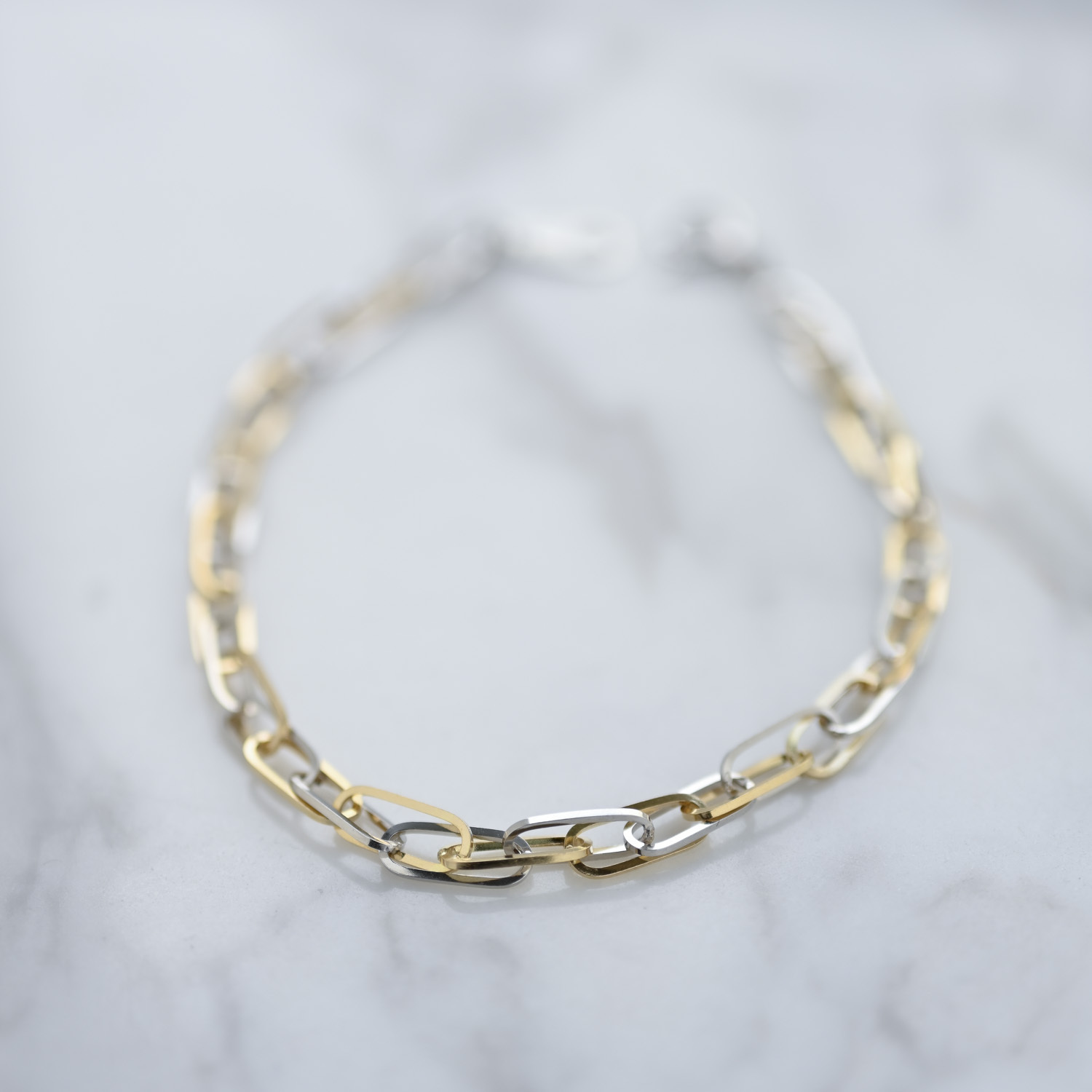 18K WG & YG Archi Block Chain Bracelet