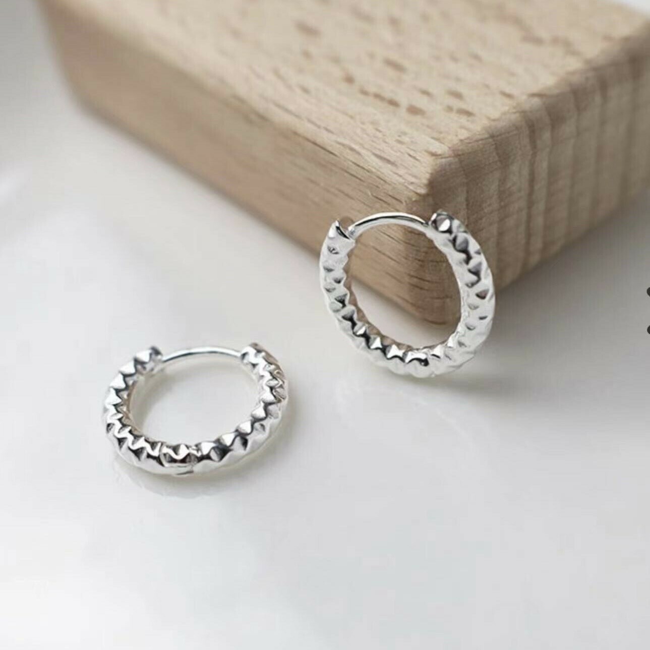 個性．切割素面純銀易扣