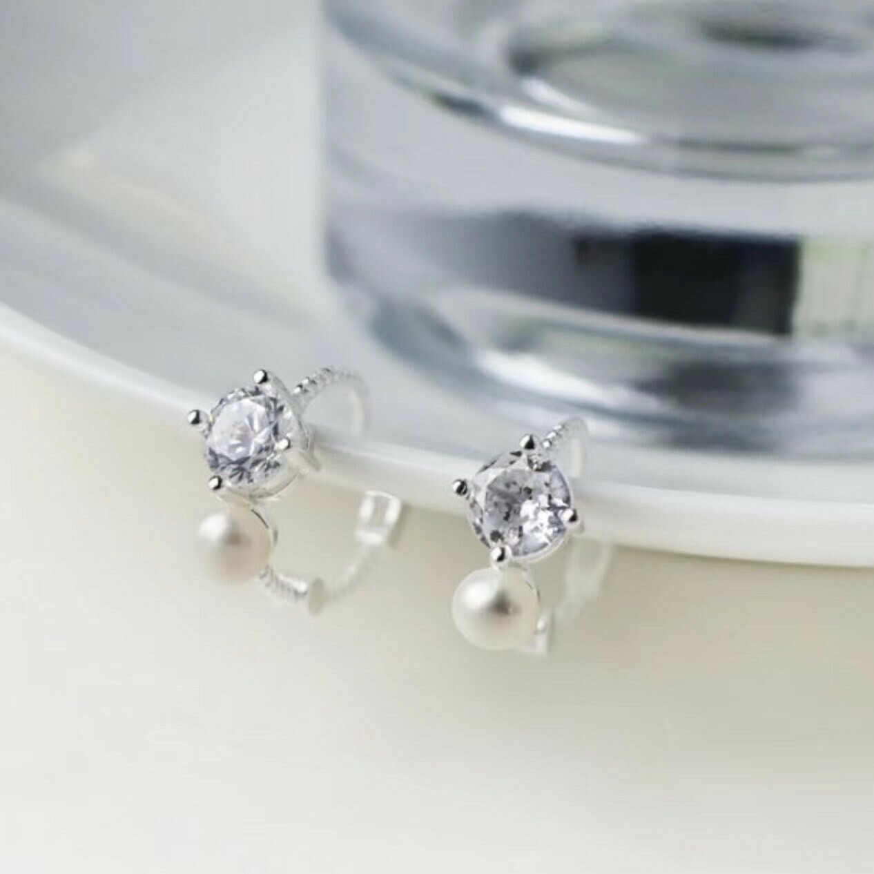 延續．小鑽珍珠純銀易扣