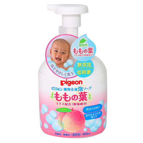 桃葉保濕泡沫沐浴露 洗髮沐浴二合一450ml (日本進口)