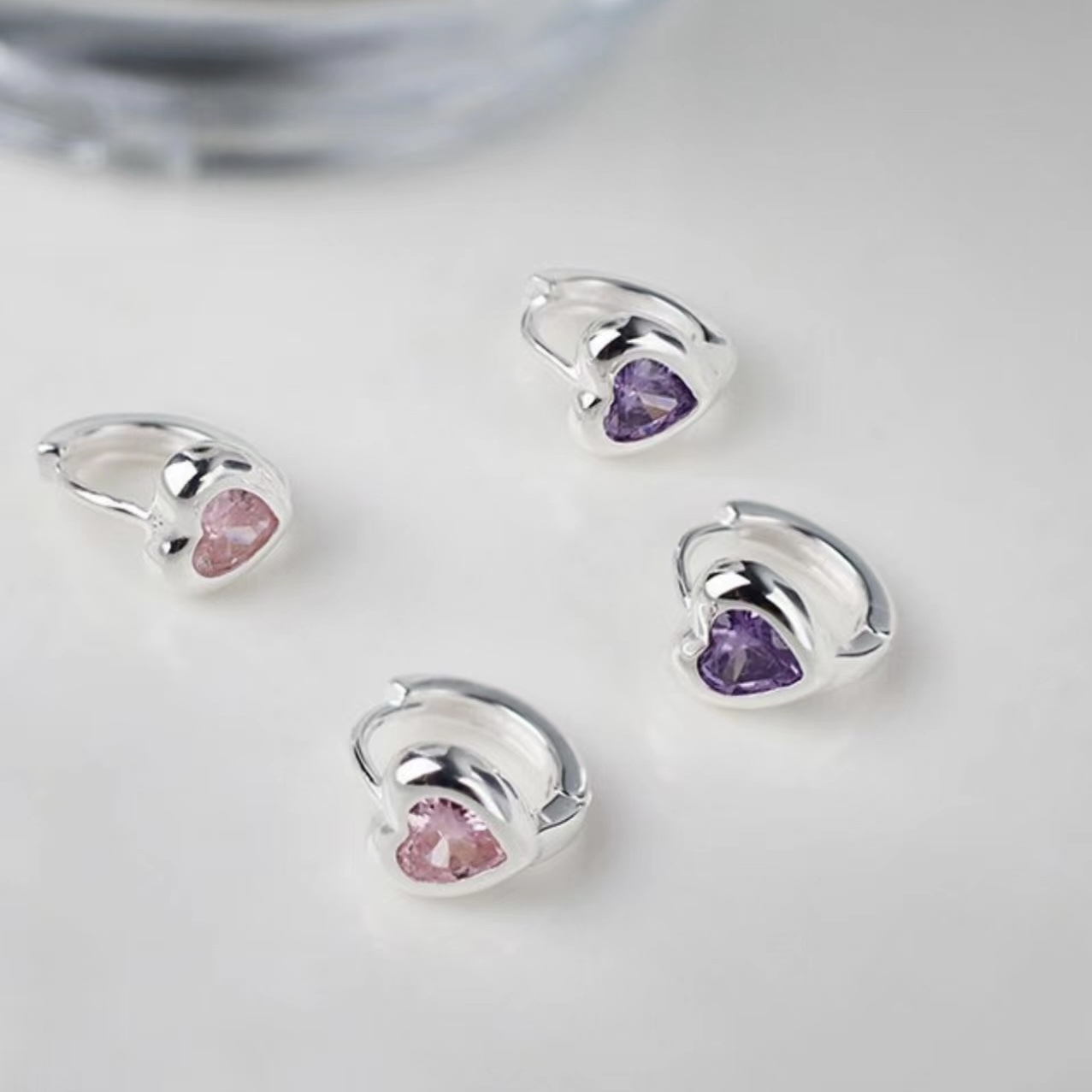 藏心．愛心包鑽純銀易扣