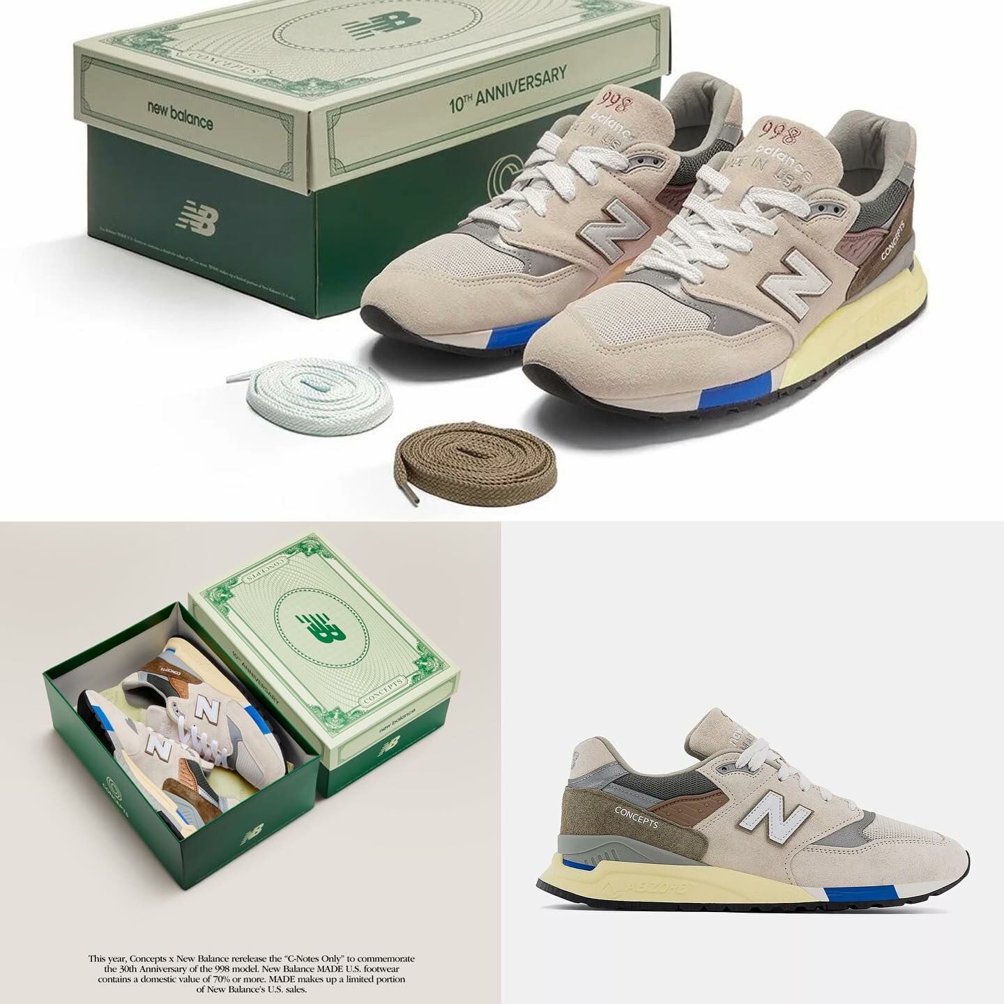 CONCEPTS X MADE IN USA NEW BALANCE 998 C-NOTE