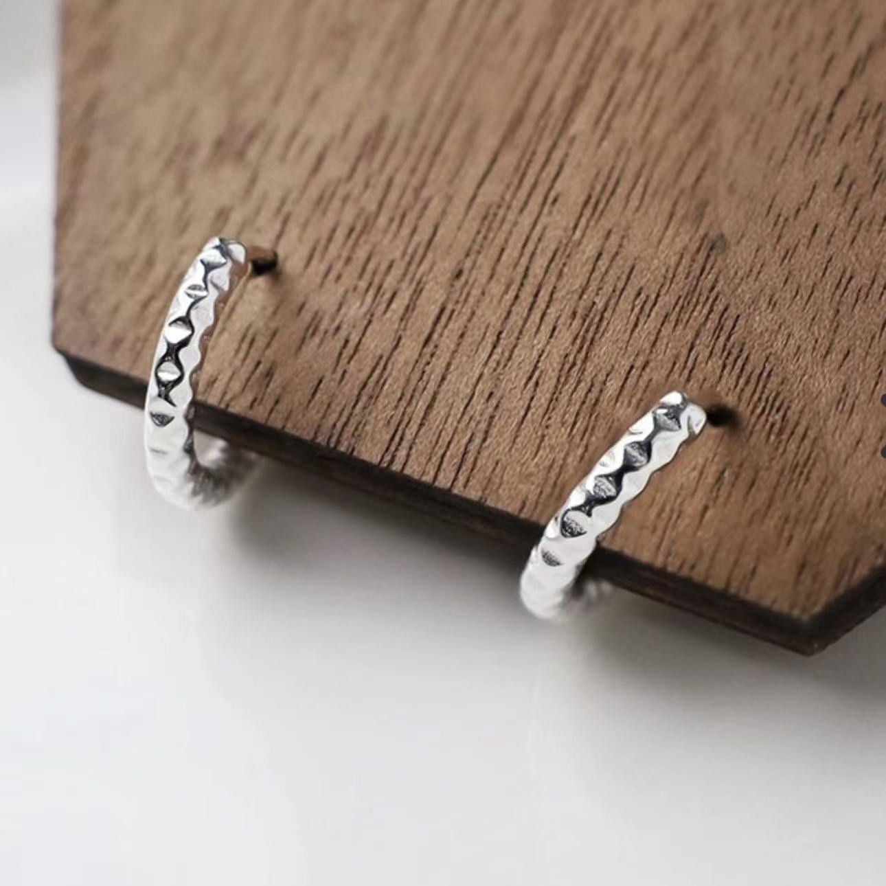 個性．切割素面純銀易扣