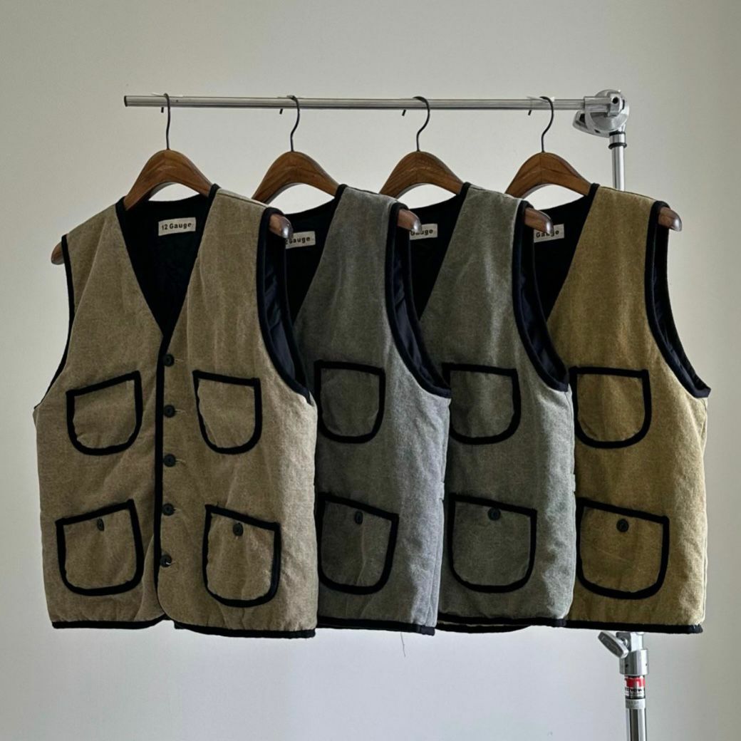 淨色開胸背心褸 12GAUGE-018V