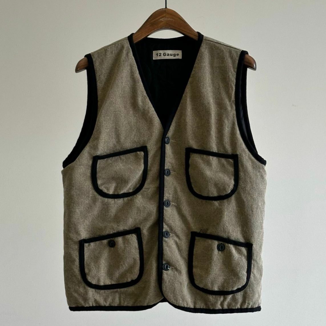 淨色開胸背心褸 12GAUGE-018V