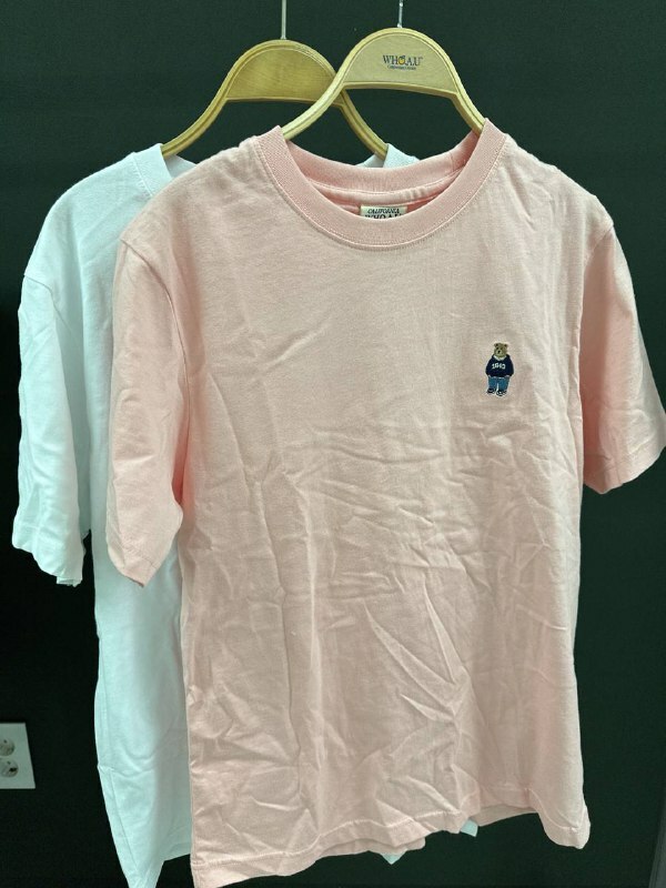[K] WHO.A.U 2 PACK STEVE EMBROIDERY SHORT SLEEVE T-SHIRT,PINK, WHRAD2323U-PINK (KWAU104)