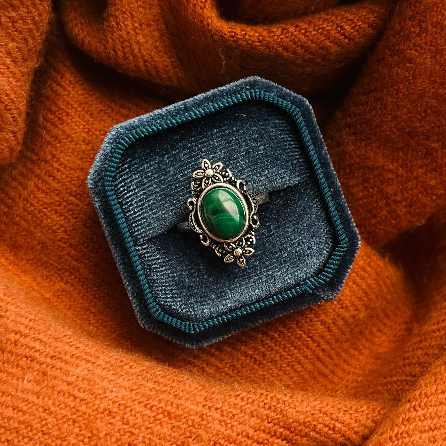 [原石] 孔雀石 戒指