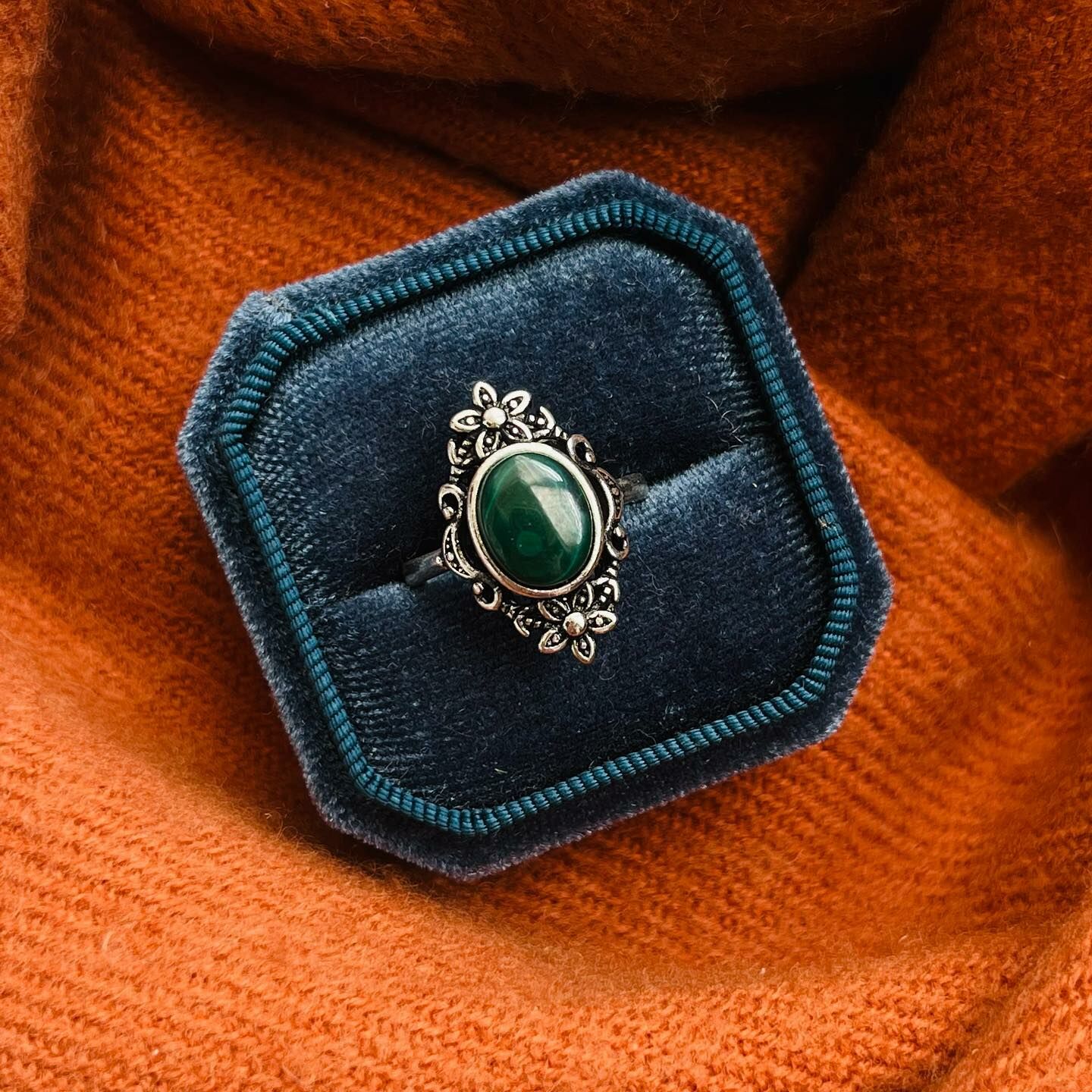 [原石] 孔雀石 戒指