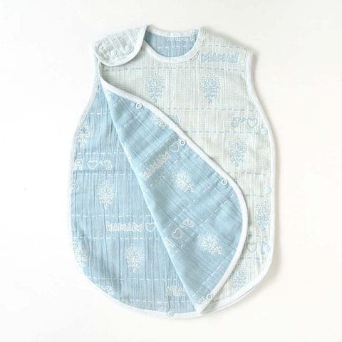 [日本製造🇯🇵Made in Japan] SOULEIADO Mon Bebe Cheri Quadruple Gauze Sleeper (Baby Size) Ice Mint Newborn to around 3 years old