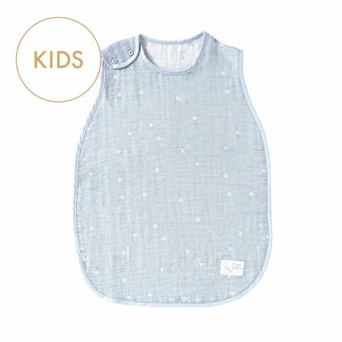 [日本製造🇯🇵Made in Japan] 10MOIS Powder Blue Cotton Tencel Triple Gauze Sleeper (Kids Size) 粉藍星星三重紗x天絲防踢睡袋