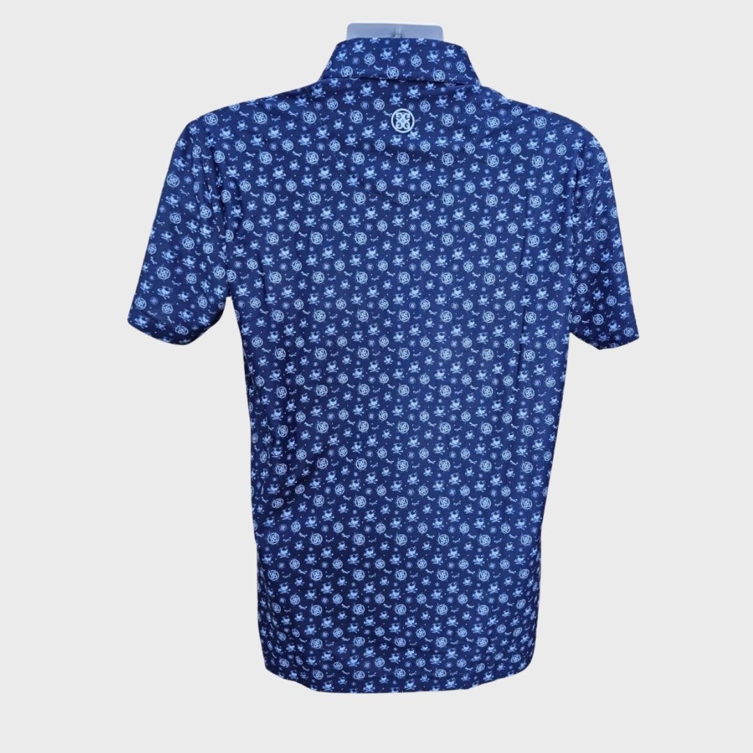 【現貨】男-G/FORE MEN Sketch Printed Polo Blueprint 高爾夫骷髏藍圖短袖Polo衫#2178GF