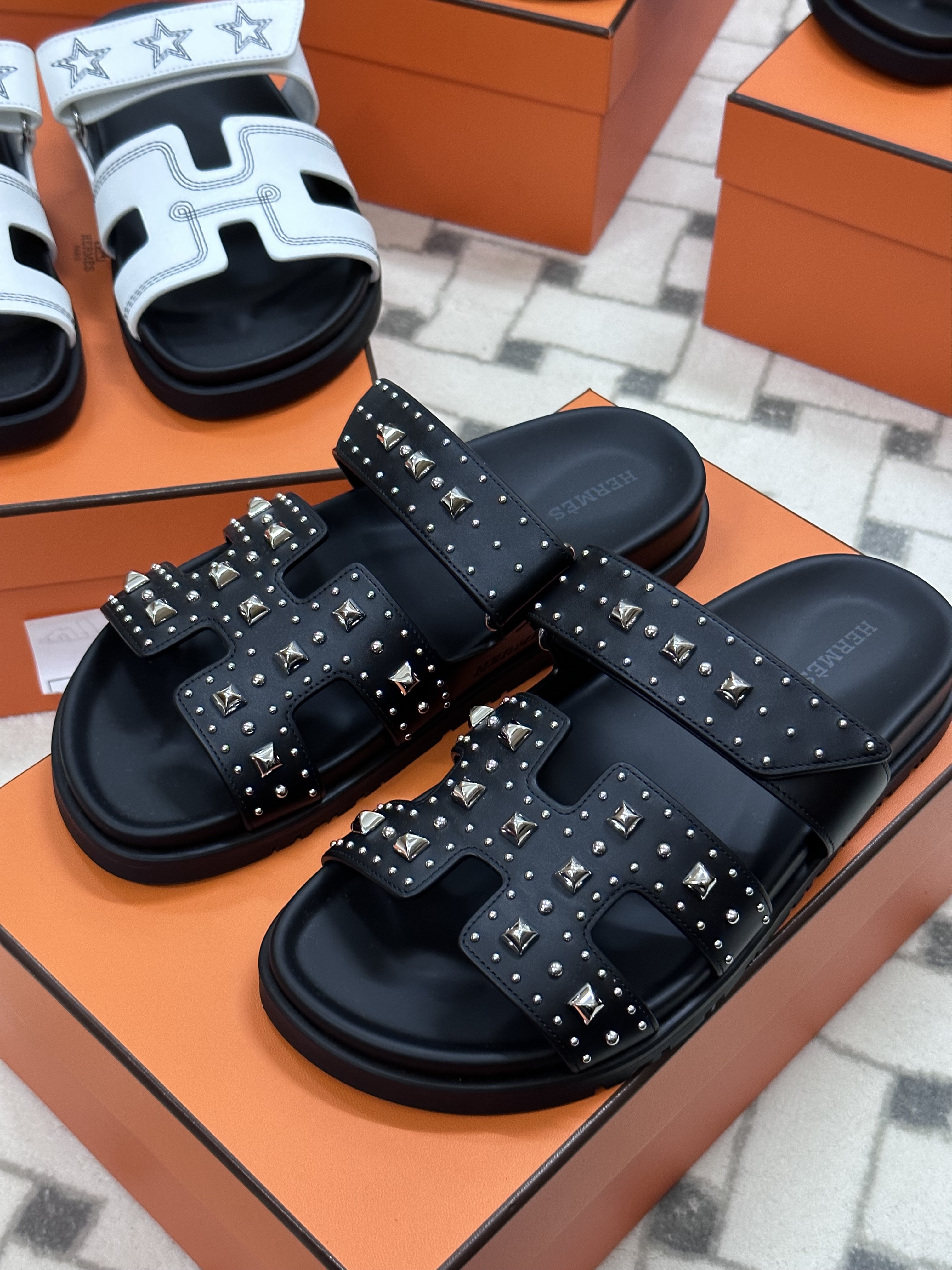 Hermes Chypre 二舅鞋 鍋釘