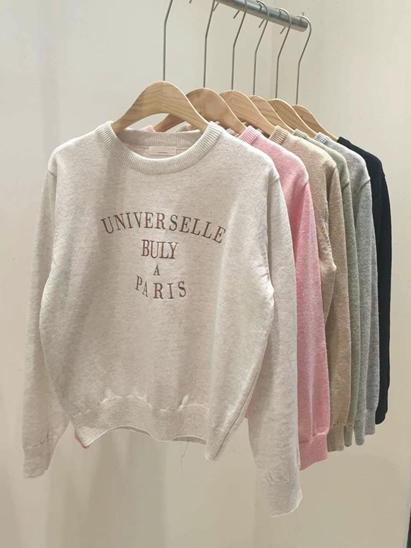 [現貨]簡約刺繡字母針織上衣 [ 2色 / Free ]