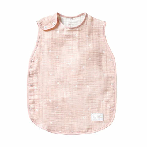 [日本製造🇯🇵Made in Japan] 10MOIS Shell Pink Cotton Tencel Triple Gauze Sleeper (Baby Size) 粉紅星星三重紗x天絲防踢睡袋