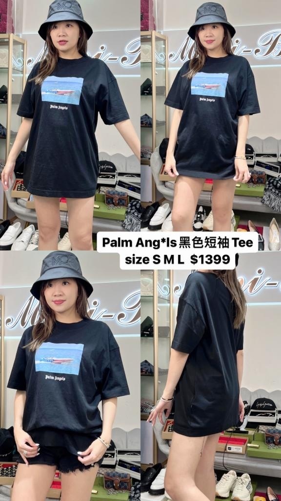 Palm angels 快艇黑色短袖TEE -M