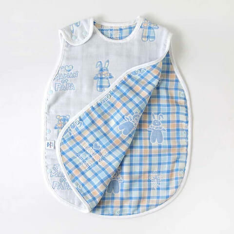 [日本製造🇯🇵Made in Japan] SOULEIADO Mon Bebe Cheri Kids Sleeper Fukufuku Gauze (6-layer Gauze) 六重紗防踢睡袋 粉藍