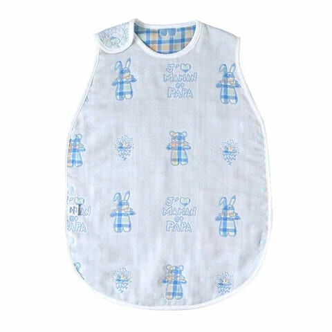 [日本製造🇯🇵Made in Japan] SOULEIADO Mon Bebe Cheri Kids Sleeper Fukufuku Gauze (6-layer Gauze) 六重紗防踢睡袋 粉藍