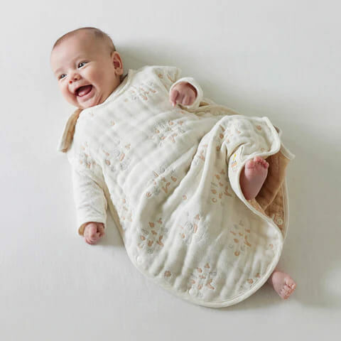 [日本製造🇯🇵Made in Japan] HOPPETTA FOOD TEXTILE Sleeper Baby Size Fluffy Gauze