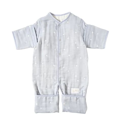 [日本製造🇯🇵Made in Japan] 10MOIS Powder Blue 6Way Sleeper Fluffy Gauze (6-Layer Gauze) 可拆袖成長型睡袍