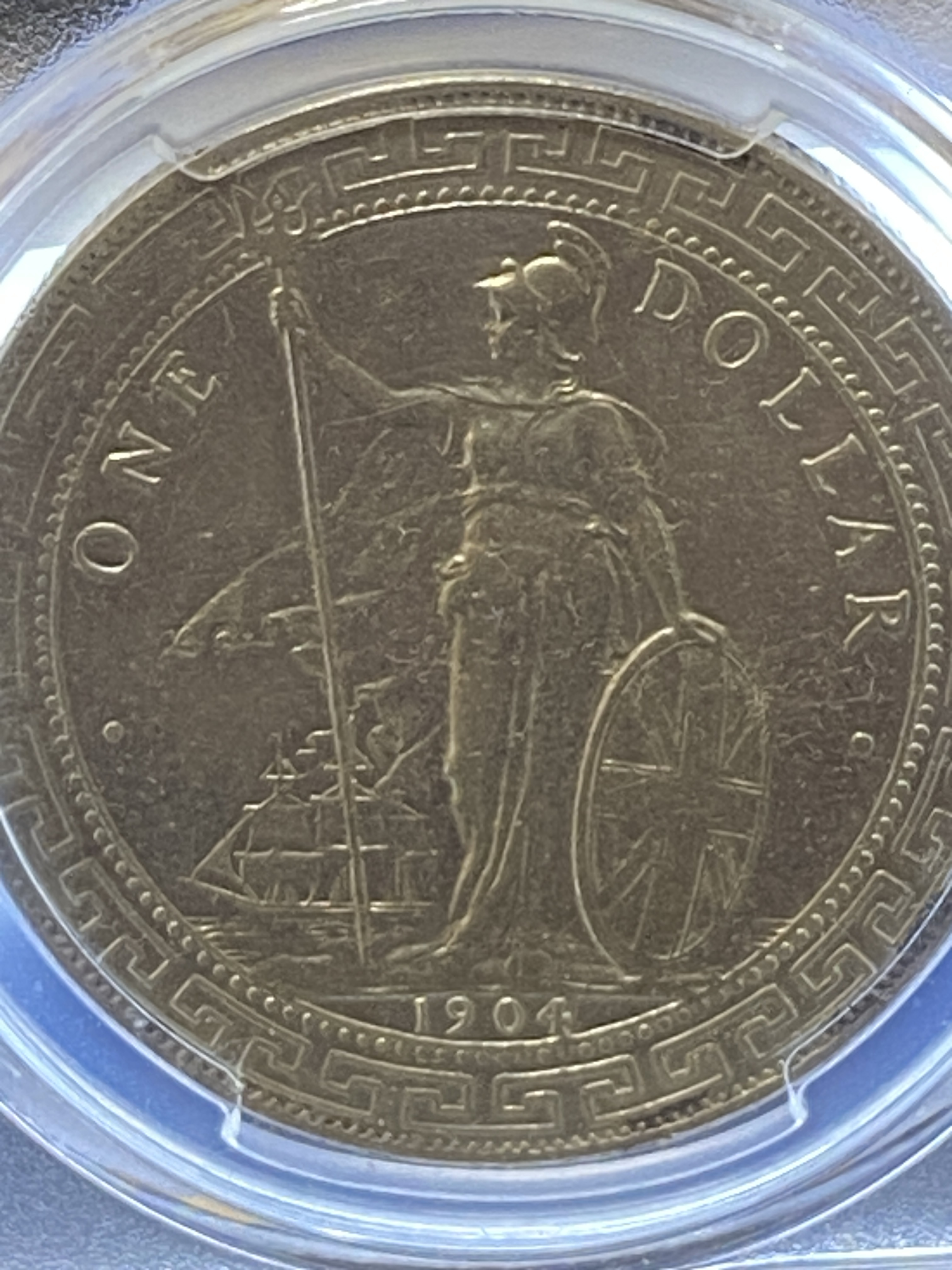 香港貿易銀幣 1901C 壹圓 特年 希少 PCGS AU 本物 美品 香港貿易銀幣