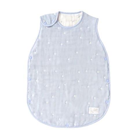 [日本製造🇯🇵Made in Japan] 10MOIS Powder Blue Sleeper Kids Size Fluffy Gauze (6 layers of gauze) 十字星六重紗防踢睡袋