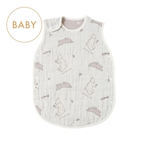 [日本製造🇯🇵Made in Japan] HOPPETTA Blanc Sleeper Baby Size Fluffy Gauze (6-layer Gauze) 動物森林六重紗防踢睡袋